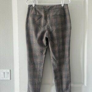 Zara Mid Rise Plaid Trouser Pants